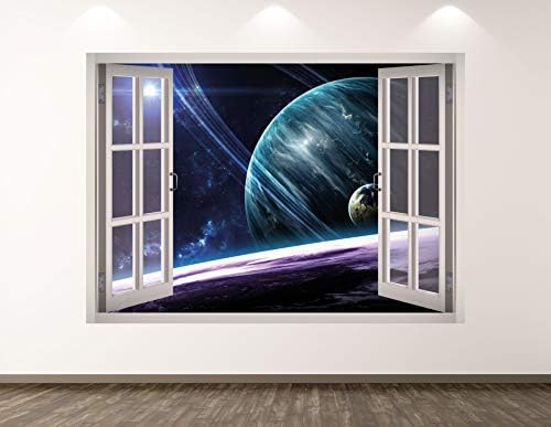 Западна планина планета wallидна декорална уметност декор 3Д прозорец простор галакси налепница мурал детска соба обичај подарок BL263