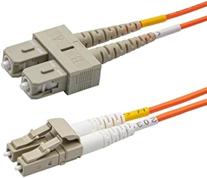 SpeedyFibertx - 6 -пакет 3 метар мултимод OM1 Duplex SC до LC Fiber Patch Cable, Corning OM1 62.5/125 Оптички влакна, портокалова кревач