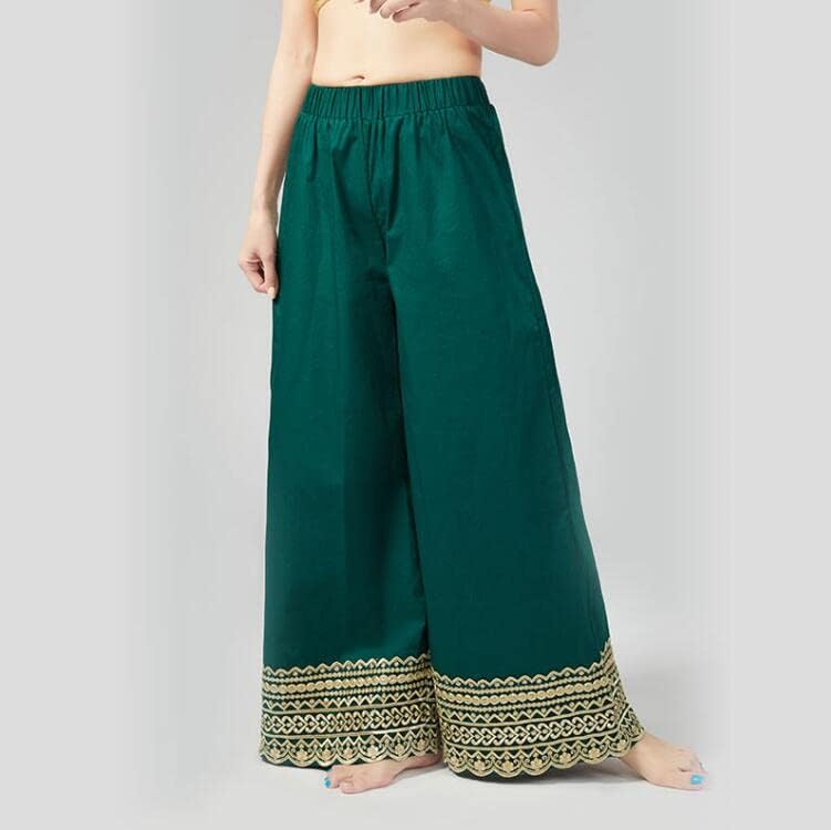 Индија Традиционално дно на памук за жени етнички стилови секојдневно елегантно дама панталони случајни широки панталони g l