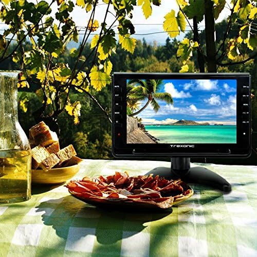 Трекснонски преносен ултра лесен преполн широк екран 9 LCD телевизор со SD, USB, приклучок за слушалки, двојни влезови на AV и одвојлива
