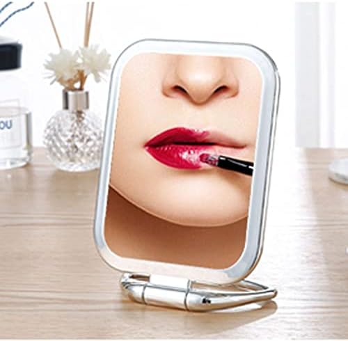 FXLYMR Десктоп шминка огледало Огледало за убавина Зголемување на рачното огледало, патни преклопувања рачно огледало, двострана