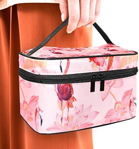 Фламинго Животно Розова Патна Торба За Шминка Козметичка Торба За Организатор За Чување Тоалети Торба За Шминка