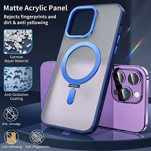 Ниуфои За Iphone 12 Pro Max Случај Со Магнетни Невидливи Штанд [Компатибилен Со Magsafe] Shockproof Тенок Проѕирен Мат Случаи за iPhone 12