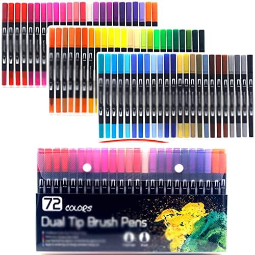 XDCHLK маркери Поставете бои со двојна врв четка за четка за цртање сликарство акварел уметнички маркери пенкала за материјали за уметност