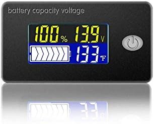 Мерач на напон на капацитет на батеријата 0-179 ℉ Монитор за температура 12V 24V 36V 48V олово киселина батерија литиум мерач на батерија