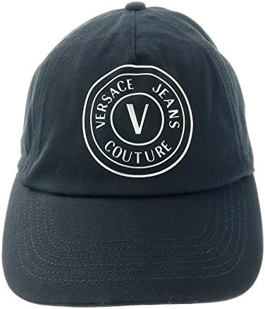 Версаче Фармерки Мода V Лого Бејзбол Капа Прилагодливи - Една Големина За Мажи Црна/Сребрена