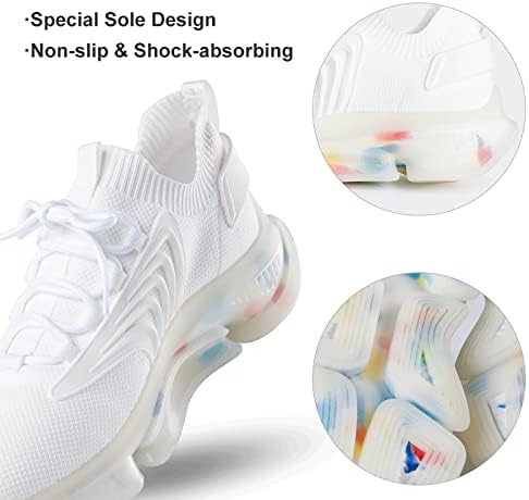 Mangетфдап машки патики композитни чевли дише и удобно камуфлажа за печатење чевли, погодни за спортски модни чевли на отворено, бели 2,9,5