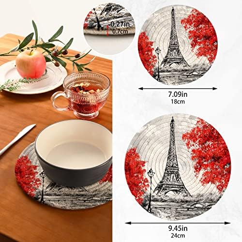 Париз Европски градски пејзаж Ајфелова кула тенџере за кујнски тристери за топли јадења 2 парчиња отпорни на топлина кујнски тенџери