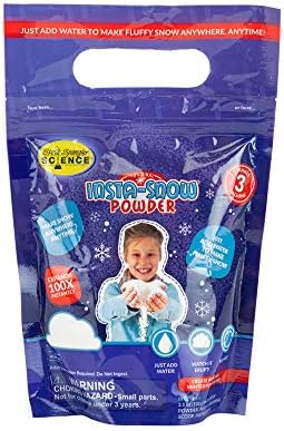 Science Steve Spangler Science-855500 Insta-Snow Powder, 3,5 мл-забавни научни комплети за деца, едноставни и безбедни, прави реален,