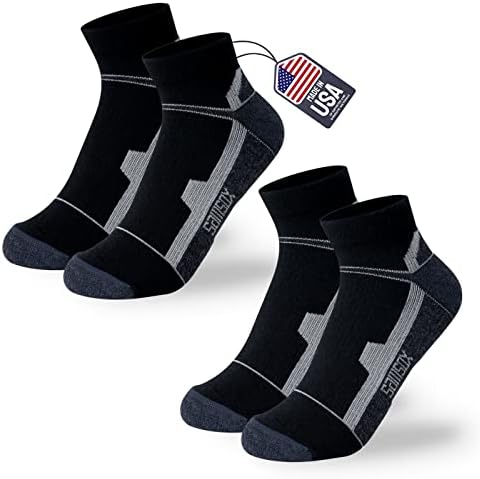 САМСОКС 2-Пар Мерино Волна Глуждот Трчање Пешачки Чорапи, Направени ВО САД Амортизирани Спортски Чорапи за Мажи &Засилувач; Жените