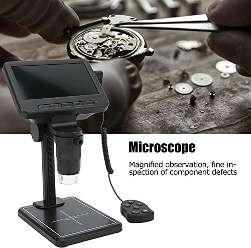Дигитален микроскоп, микроскоп од 5 инчи со екран, вклучена цевка за продолжување, микроскоп за монети од 16MP за возрасни, микроскоп