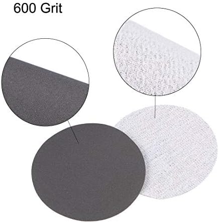 Uxcell 3 инчи влажни суви пескачки дискови 600 решетки и јамка од шкурка за јамка Електростатски песок за садење силикон карбид