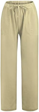 Womenените обични панталони еластични панталони со половината со високи половини на половината