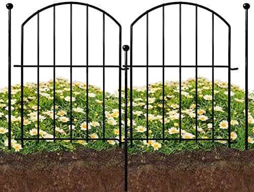 Trivinest Decorative Garden Fence 24in X10ft, 10 пакувања Rustproof Metal No Dig Fence Animal Barrier за куче, заоблен цвет кревет што