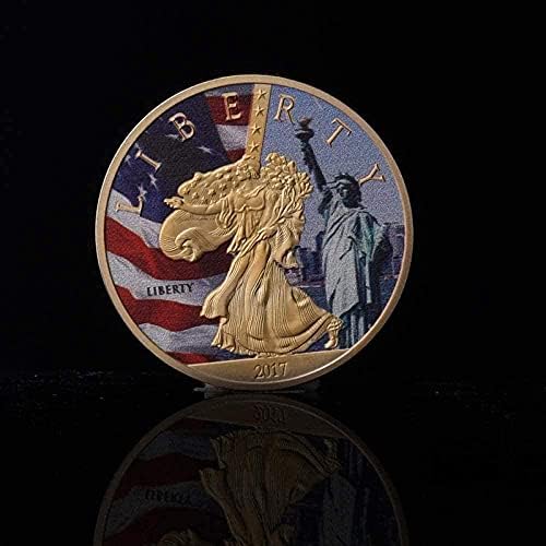 2017 Сад Вашингтон Статуа На Слободата Позлатена Комеморативна Монета Странска Монета Креативни Обоени Златни И Сребрени Монети