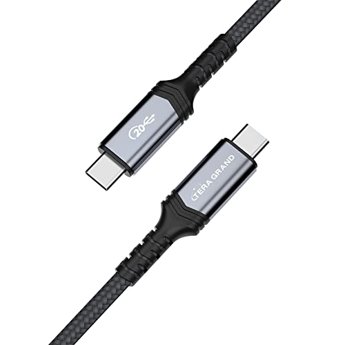 Tera Grand USB4 USB-C До C Gen 2x2 20Gbps 100w Плетен Кабел Со алуминиумски куќишта, 6 Стапки