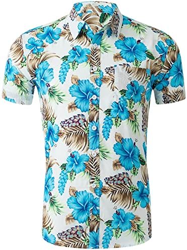 2023 нови мажи случајни кратки ракави пролетно лето V вратот 3Д печатени кошули модни копчиња врвни кошули со блузи линг