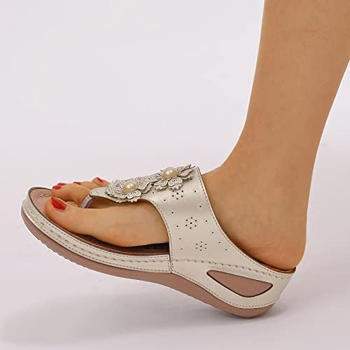 Officeенски сандали удобни флип -апостолки за жени со лакови за поддршка на летни обични сандали за жени за жени