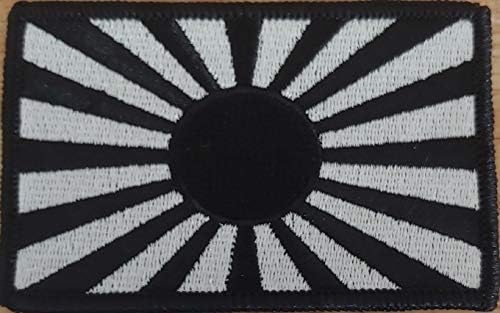 Јапонската империја Империја издигнување на сонцето знаме извезена лепенка со прицврстувач за прицврстување на кука и јамка тактички патриотски