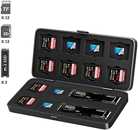 Носител на картички Gigimundo SD, водоотпорен анти-шок мемориски картички за складирање на кутии за складирање на кутии за 12 микро SD TF картички,