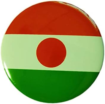 Vmcoatdu Round Niger Flag International Travel Travel Big Pins легура за пренесување на топлина, направено метален сувенир за