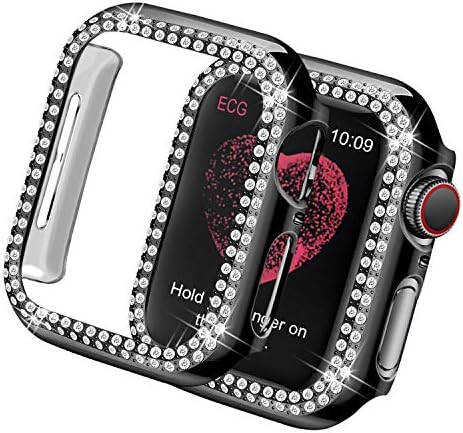 Case olovie Bling Case компатибилен за Apple Watch SE Series 6 5 444mm Заштитете го капакот на кристалот дијамант сјајна браник на браник заштитна рамка за жени девојки iwatch случаи