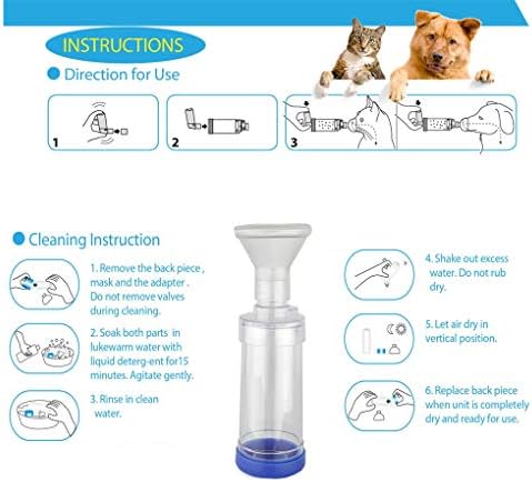 Аеросолна Комора Инхалатор Растојание За Кучиња-со 2 Висококвалитетни Силиконски Маски-Им Помага На Кучињата Со дишење &засилувач; Доставување