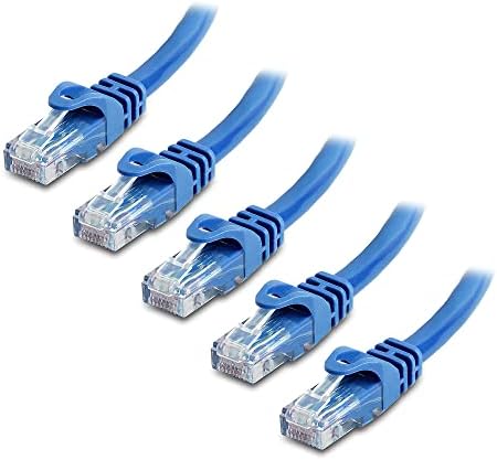 CMPLE - 5 пакет CAT6 Ethernet кабел, кабел со голема брзина CAT6 Интернет мрежен кабел, кабли за етернет, кабел за компјутерски LAN со конектори