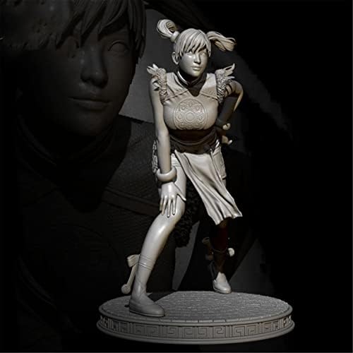 Etriye 75mm 1/24 Science Fiction Fantasy Kung Fu Female Female Warrior Resin Character Model Model комплет необоен и необјавен мини војник
