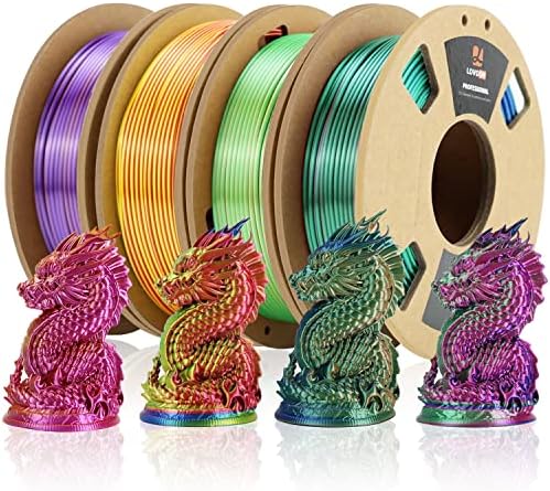 Lovelon Pla Filament 1.75mm, Tri-Colors 3D Printer Filament Bunder, пакет на филамента на Rainbow PLA, 3D додатоци за печатач