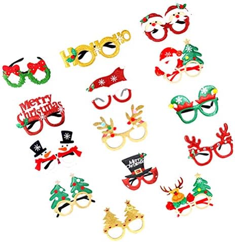 14 парчиња атрактивни рамки за очила за очила Божиќни теми очила за забави Декоратио декор за забава за славење
