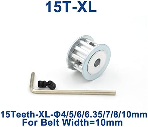 Макара 15 заби xl тајминг макара, роди 4/5/6/6/6.35/7/8/10мм, за ширина 10/15mm XL синхрон појас, 15-XL-15 AF Gear Wheel 15Teeth 15T