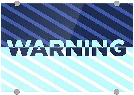 CGSignLab | „Предупредување -Stripes Blue“ Премиум акрилен знак | 18 x12