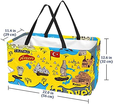 50L купувачи торби Турција мапа со склопување на кутии за намирници торба со рачки, еднократно