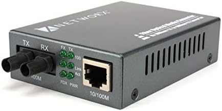 NetWorx Брз конвертор на медиуми за влакна на Етернет - UTP до 100Base -Fx - ST Multimode, 2km.