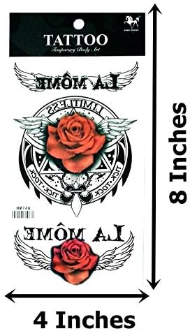 Nipitshop 1 лист црвена роза цвеќиња Нов дизајн привремена тетоважа stckers