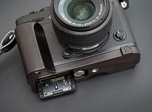 Рачно изработена дрвена дрвена абонија камера за рака, држач за основна плоча за фотоапарати Fujifilm X-T30 XT30