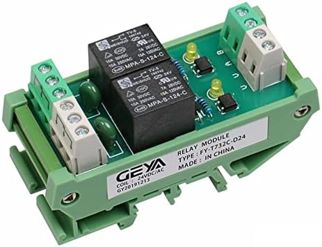 Dayaq Geya FY-T73 2 Модул за реле за канали DIN Rail 5V 12V 24V AC230V реле за интерфејс PLC Control 1PCS