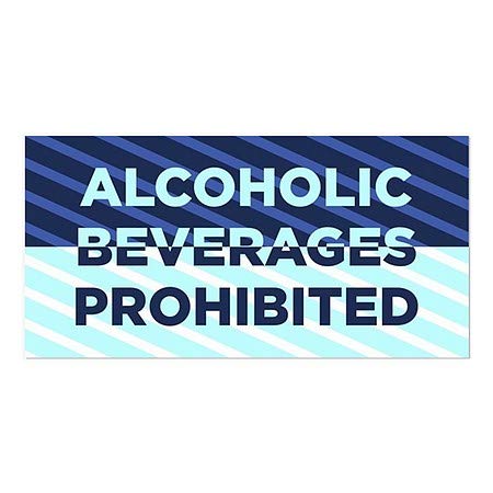 CGSignLab | „Забрането алкохолни пијалоци забрането -Стрип сино“ прозорецот за прицврстување | 24 x12
