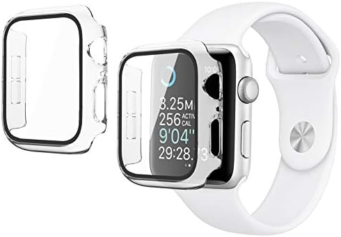 Vozehui 2-пакет компатибилен со Apple Watch Case 44mm за серија SE/6/5/4, вграден заштитен екран за затегнување на стакло и компјутерски