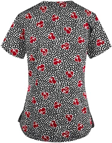 Женски шема пржени маички со краток ракав, удобни лабави туники манжетни модни блузи врвови за џемпер, пулвер