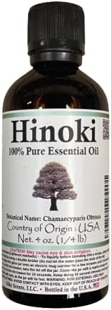 Есенцијално масло од Хиноки чисто и природно со овластено капаче отпорно на дете, 4 fl. Оз.