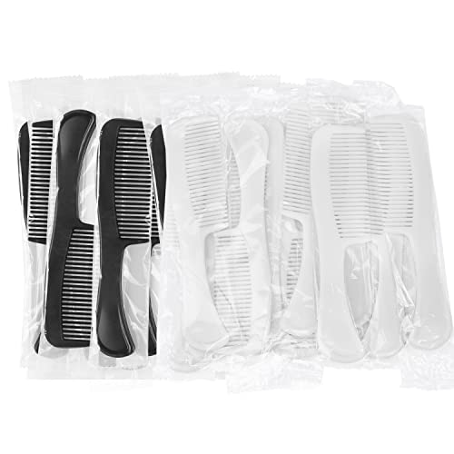HQSlSund Кошките за коса на големо индивидуално завиткани од 60 пакувања црни пакети со 60 пакувања бели чешли за коса за хотел,