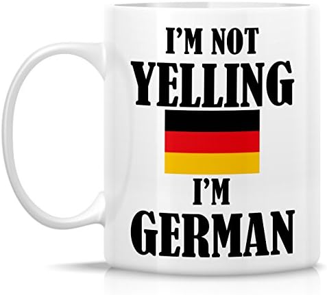 Смешна кригла Retreez - Јас не викам, јас сум германски керамички чаши за кафе - смешно, сарказам, саркастичен, мотивациски, инспиративни