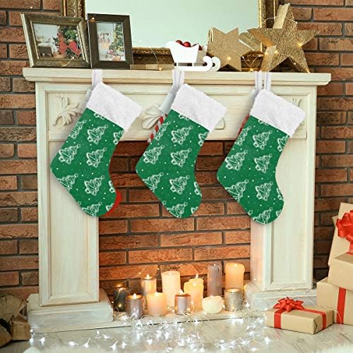 Алаза Божиќни чорапи со рака нацртани украси за новогодишна елка Класичен персонализирани големи декорации за порибување за семејни празнични