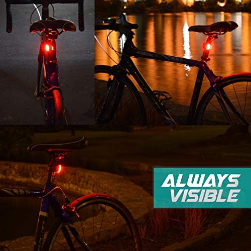 Blink4 Mini Silicone Strap на LED велосипед светло - 8 дополнителни батерии - 4 светла - 2 сет на предни и задни велосипеди - црно и бело