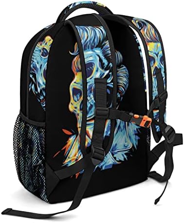 Rock N Roll Skull Travel Rankpancs Мода рамо торба со мала тежина со повеќе џебни дневни пакети за училишна студија работа за купување
