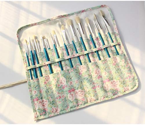 Милистани моливи платно торба платно обоена моливи ролна обвивка цветна шема 20 слотови за боење на моливче за молив, организатор за складирање