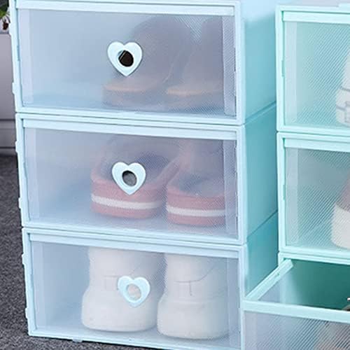 Организатор за складирање на чевли U-Buyhouse Пластика со капак, чисти кутии за чевли, капка предни, канти за контејнери за чевли за