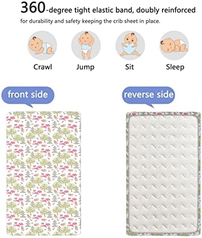 Пастелни тематски опремени мини чаршафи за креветчиња, преносни мини креветчиња со меки и кревети за кревети за креветчиња за девојчиња